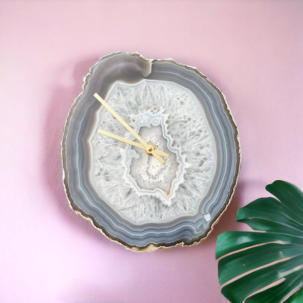 11-Inch Gray Agate Wall Clock