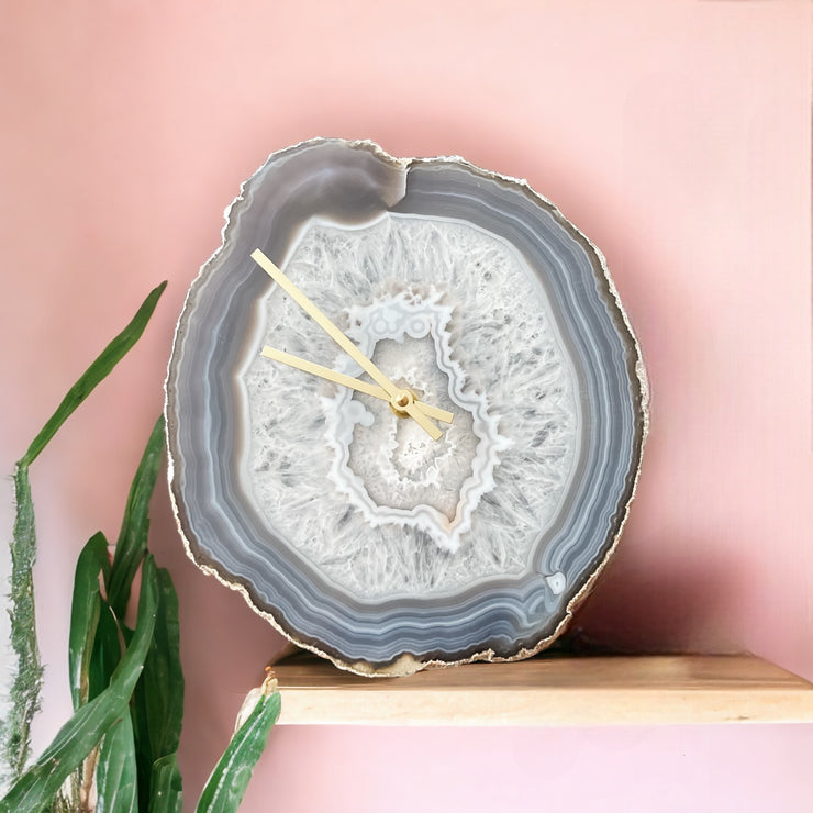 11-Inch Gray Agate Wall Clock