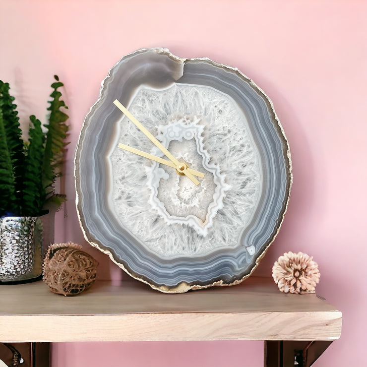 11-Inch Gray Agate Wall Clock