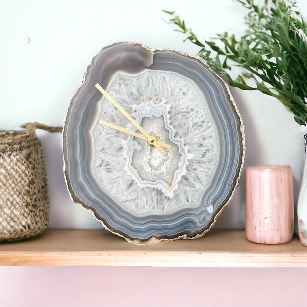 11-Inch Gray Agate Wall Clock