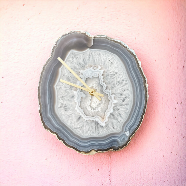 11-Inch Gray Agate Wall Clock