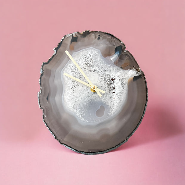 11.5-Inch Gray Agate Wall Clock