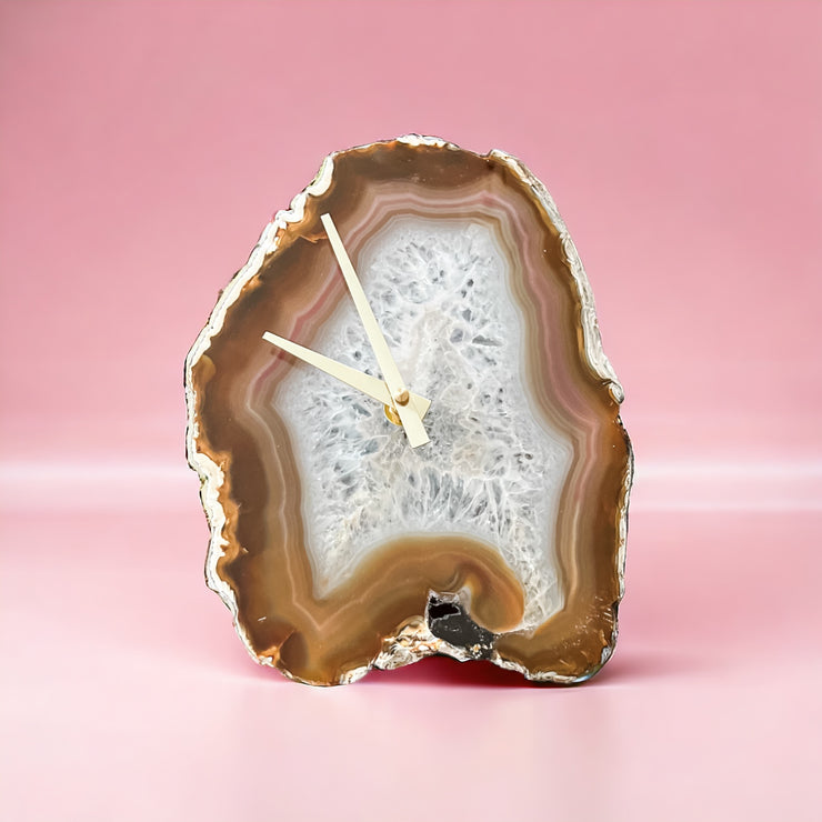 9-Inch Natural Agate Wall Clock