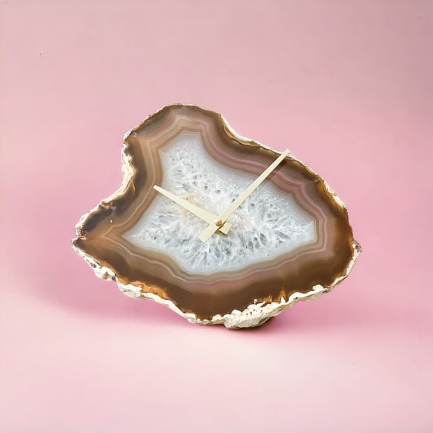 9-Inch Natural Agate Wall Clock