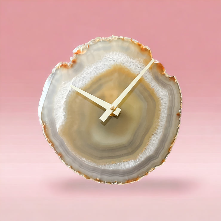 8-Inch Natural Agate Wall Clock