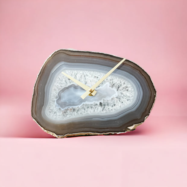 9-Inch Gray Agate Wall Clock