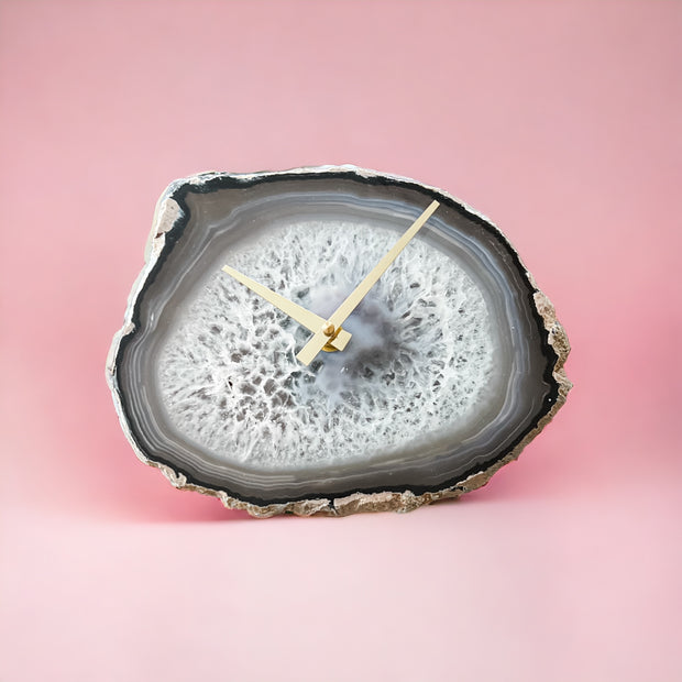 9-Inch Gray Agate Wall Clock