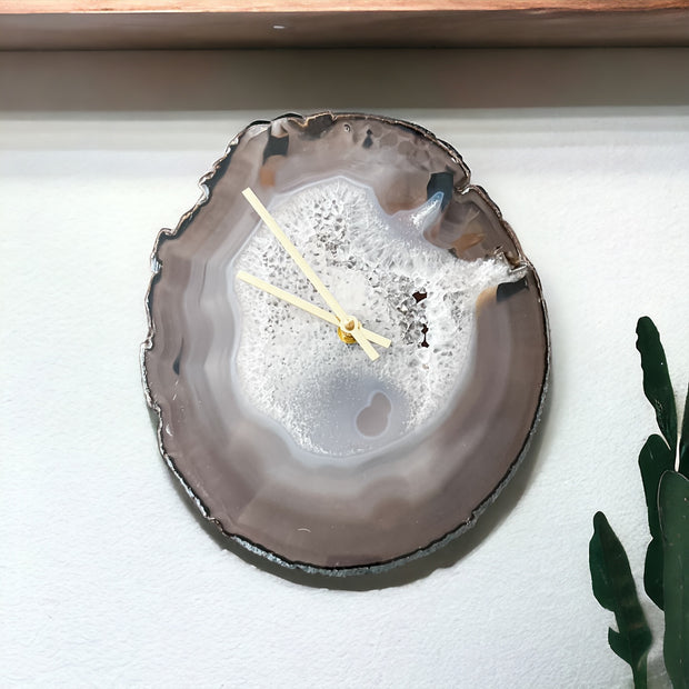 11.5-Inch Gray Agate Wall Clock