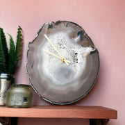 11.5-Inch Gray Agate Wall Clock