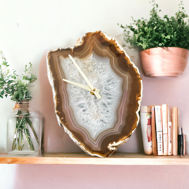 10-Inch Natural Agate Wall Clock