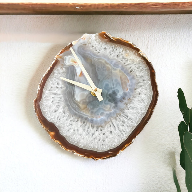 8-Inch Gray Agate Wall Clock