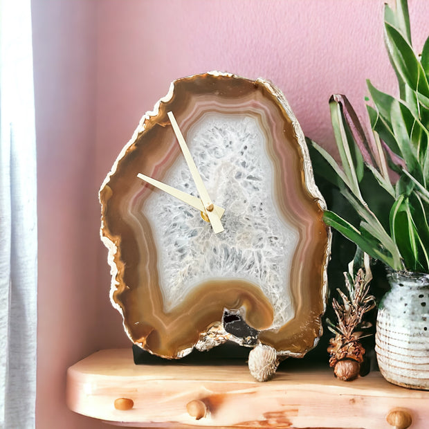 9-Inch Natural Agate Wall Clock