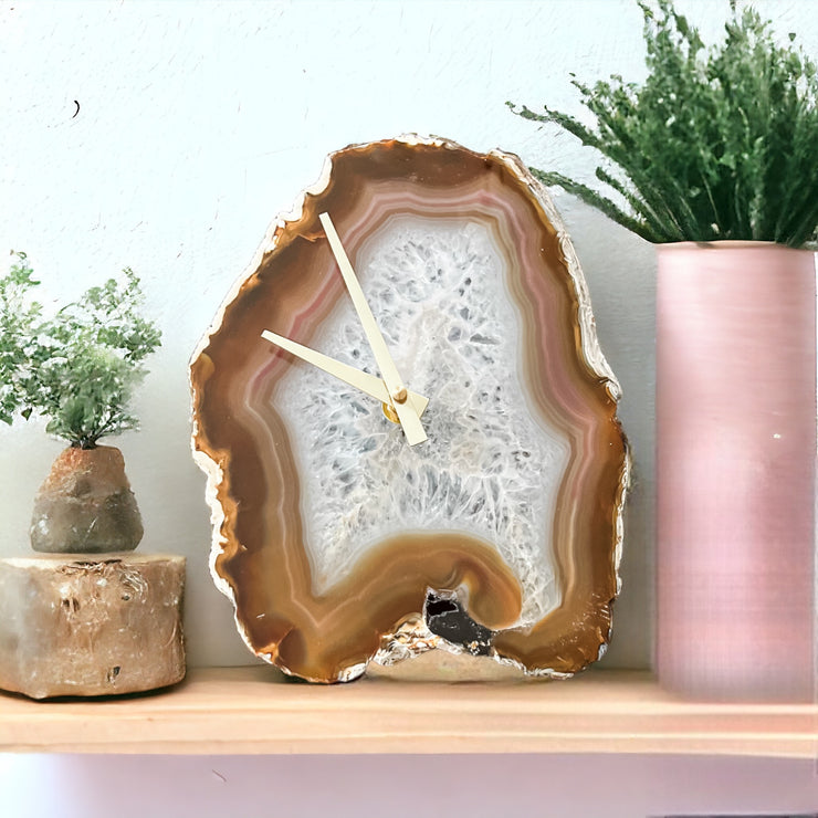 9-Inch Natural Agate Wall Clock