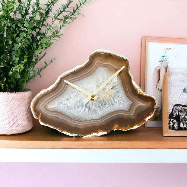 10-Inch Natural Agate Wall Clock