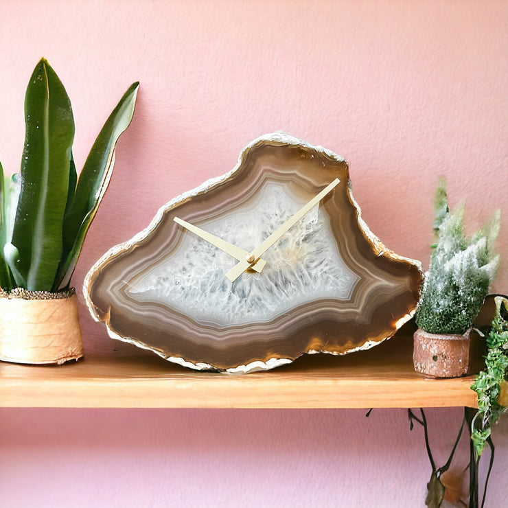 10-Inch Natural Agate Wall Clock