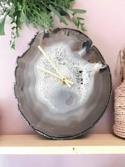 11.5-Inch Gray Agate Wall Clock