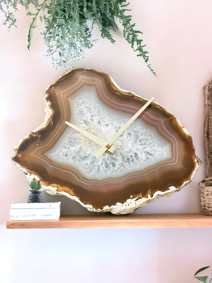 9-Inch Natural Agate Wall Clock