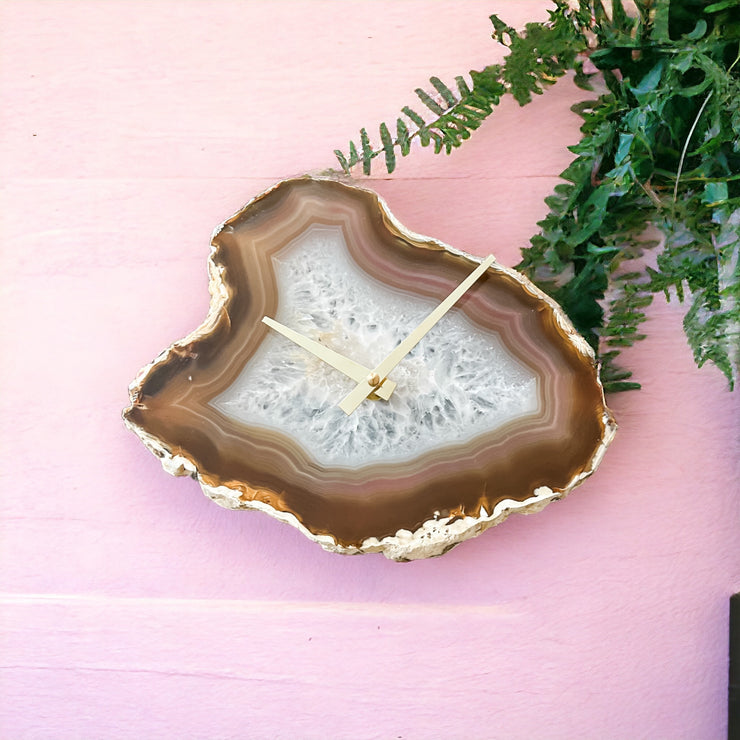 9-Inch Natural Agate Wall Clock