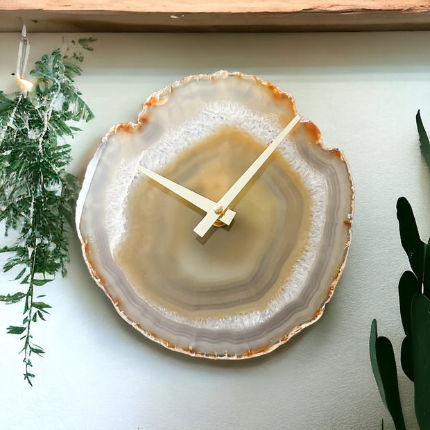 8-Inch Natural Agate Wall Clock