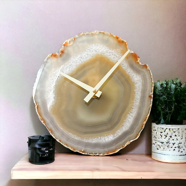 8-Inch Natural Agate Wall Clock