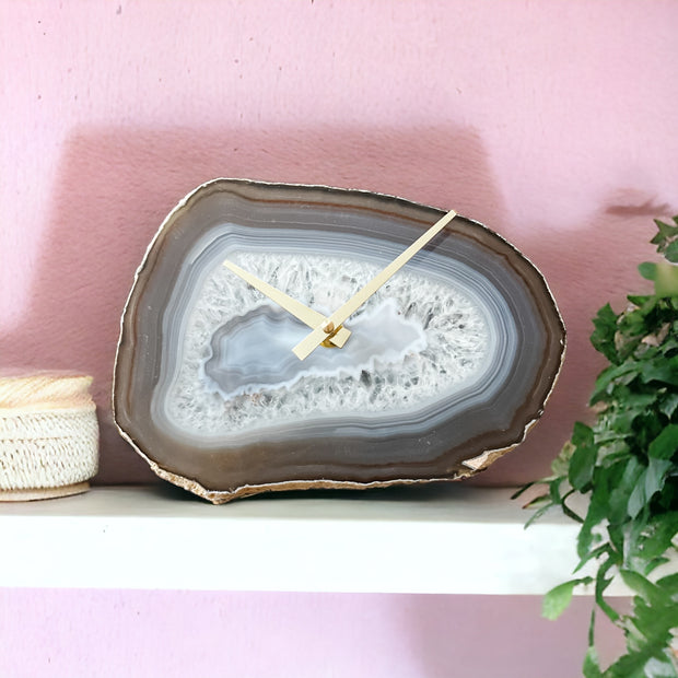 9-Inch Gray Agate Wall Clock