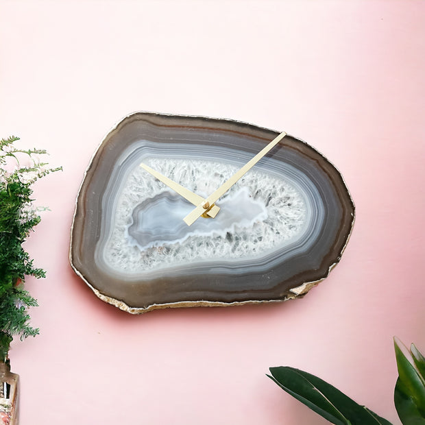 9-Inch Gray Agate Wall Clock