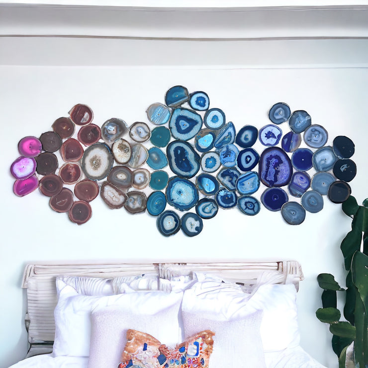 64-Piece Rainbow Agate Dimensional Wall Art (Pre-Order)