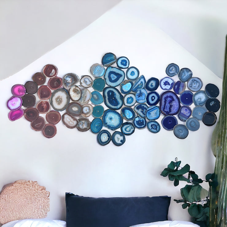 64-Piece Rainbow Agate Dimensional Wall Art (Pre-Order)