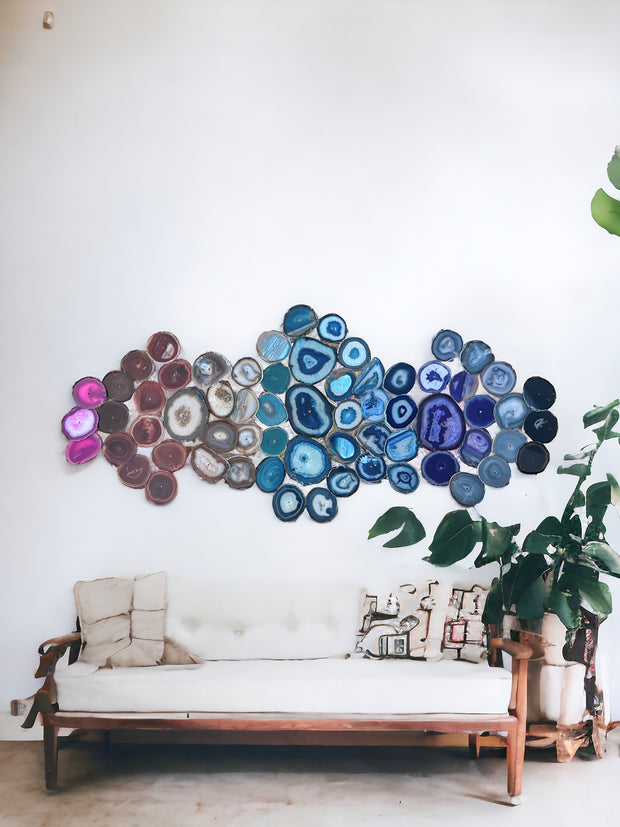 64-Piece Rainbow Agate Dimensional Wall Art (Pre-Order)