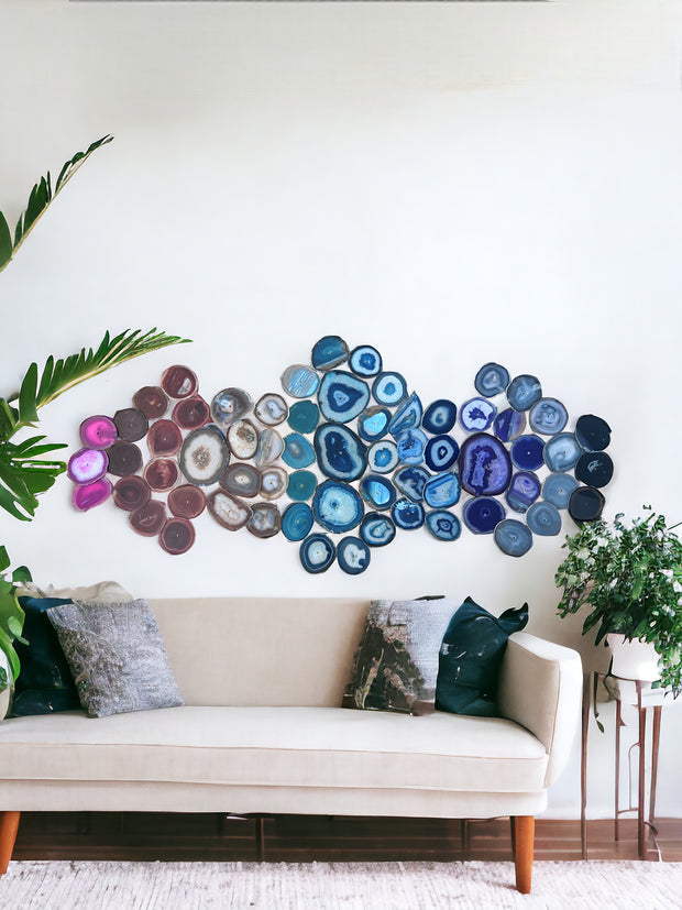 64-Piece Rainbow Agate Dimensional Wall Art (Pre-Order)