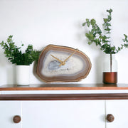 9-Inch Natural/Gray Agate Wall Clock (Ready to Ship)