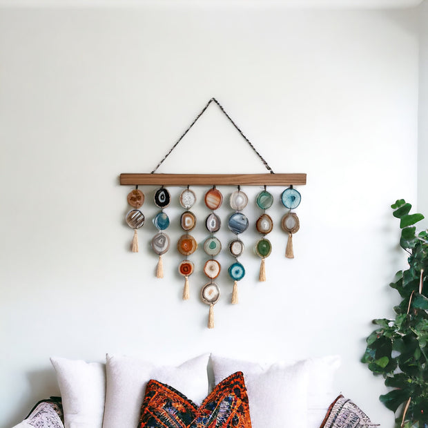 Customizable Uma Agate Wall Hanging (36 Inch) – Handcrafted Boho Wall Décor