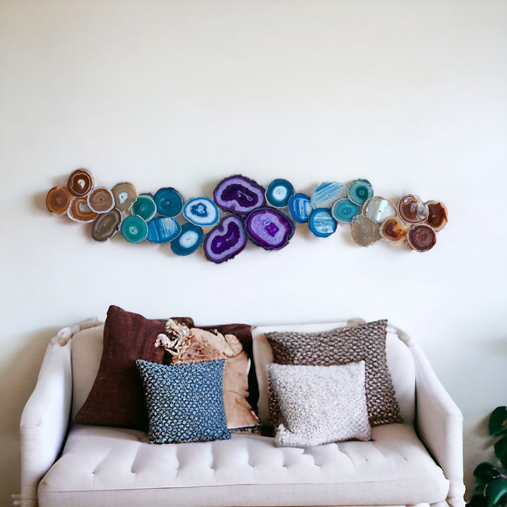 27-Piece Chakra Agate Dimensional Wall Art