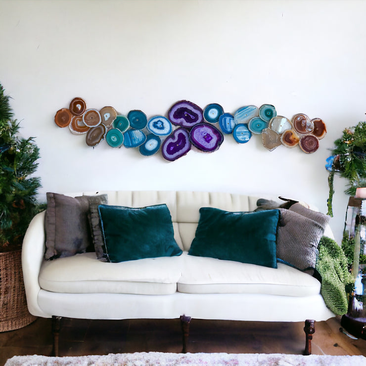 27-Piece Chakra Agate Dimensional Wall Art