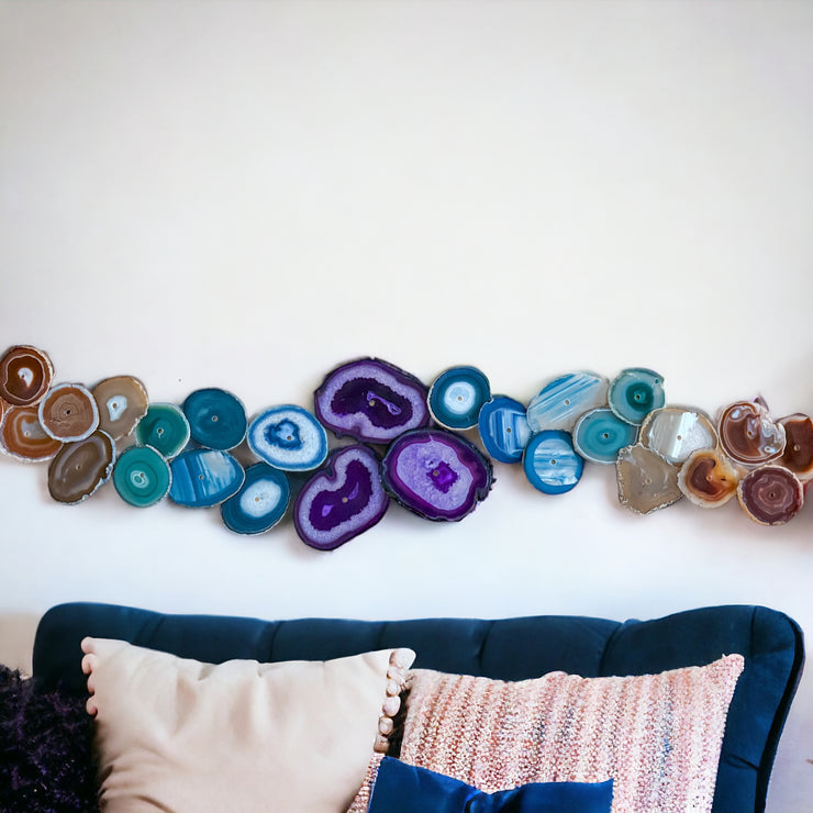 27-Piece Chakra Agate Dimensional Wall Art