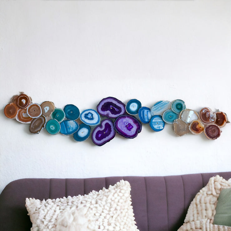 27-Piece Chakra Agate Dimensional Wall Art