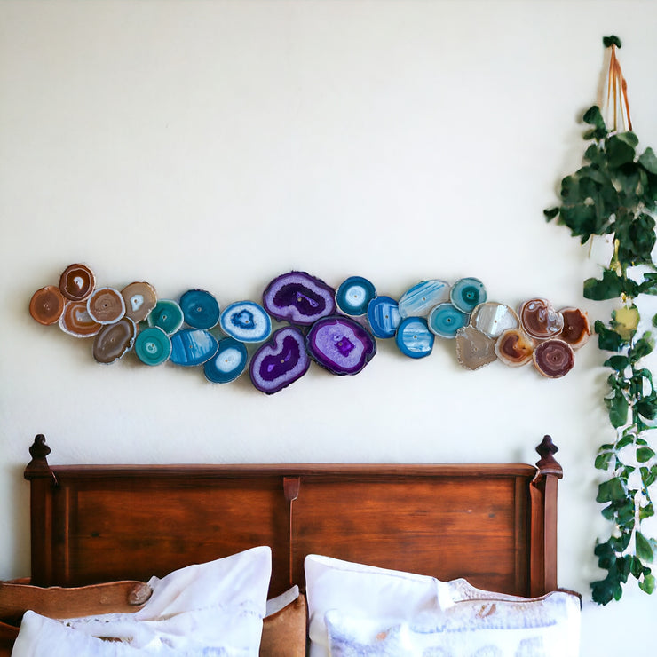 27-Piece Chakra Agate Dimensional Wall Art