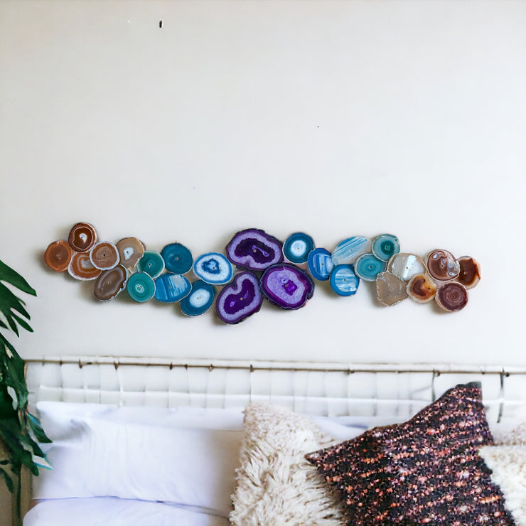 27-Piece Chakra Agate Dimensional Wall Art