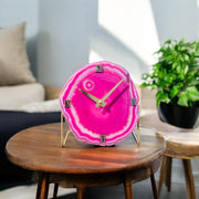 Pink Artisan Agate Clock (Choose Slice)