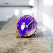 Purple Artisan Agate Clock (Choose Slice)