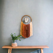 Sunset Ombre Agate Dreamer – Handcrafted Boho Wall Hanging (Ready to Ship)