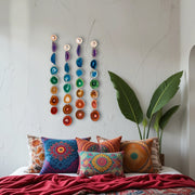 Chakra Agate Minimalist Garland – Handcrafted Boho Wall Hanging