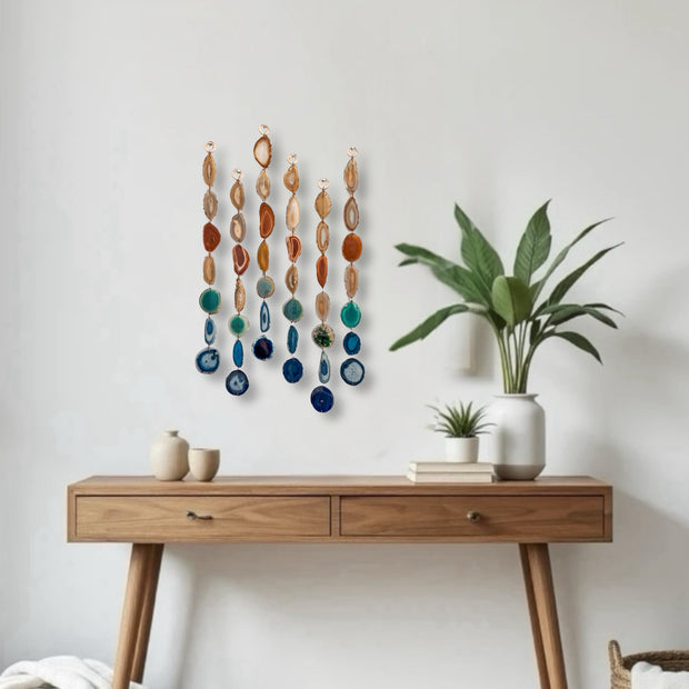 Petite Rosie Agate Garland – Handcrafted Boho Wall Hanging