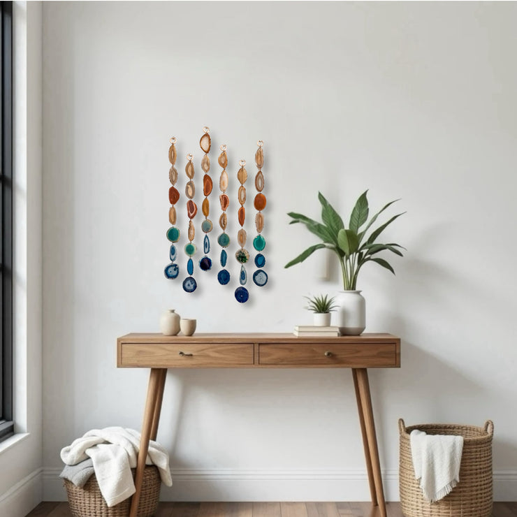 Petite Rosie Agate Garland – Handcrafted Boho Wall Hanging