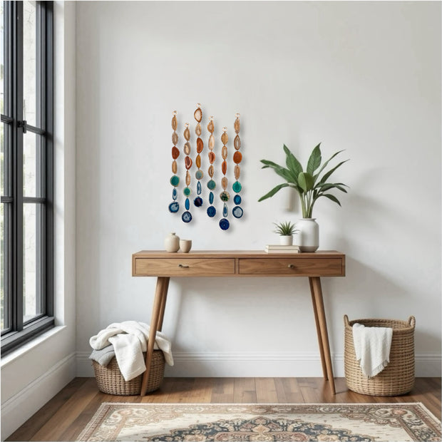 Petite Rosie Agate Garland – Handcrafted Boho Wall Hanging