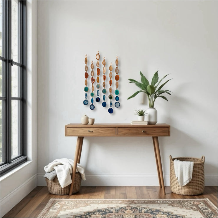 Petite Rosie Agate Garland – Handcrafted Boho Wall Hanging