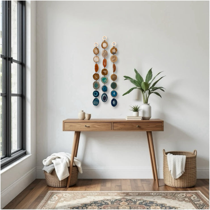 Rosie Minimalist Agate Garland – Handcrafted Boho Wall Hanging