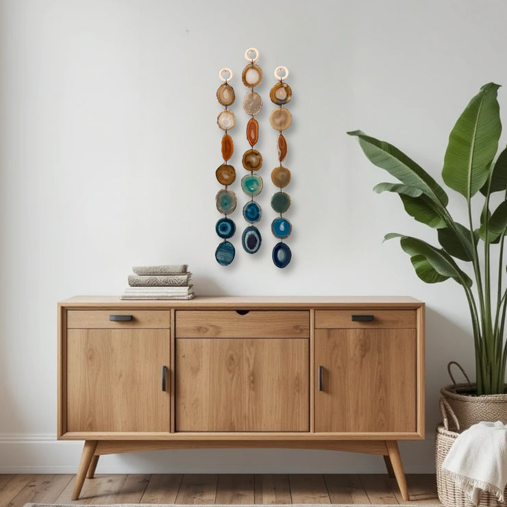 Rosie Minimalist Agate Garland – Handcrafted Boho Wall Hanging