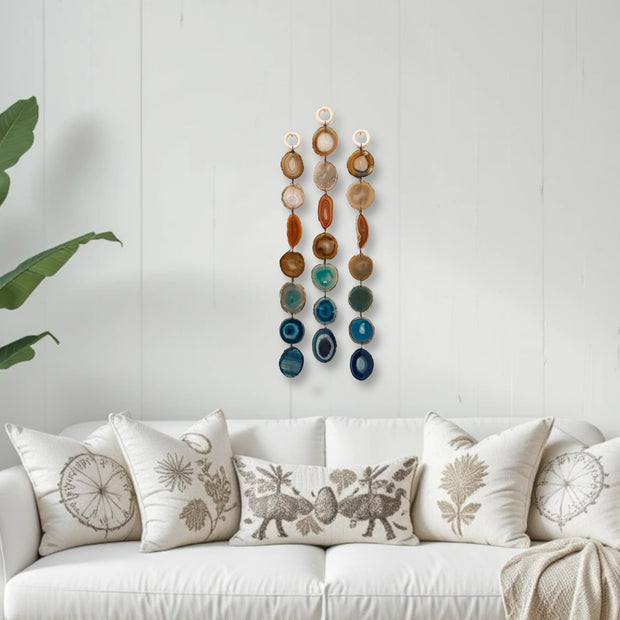 Rosie Minimalist Agate Garland – Handcrafted Boho Wall Hanging