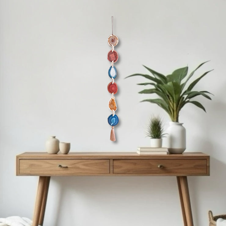 Bohemian Agate Garland – Handcrafted Boho Wall Hanging